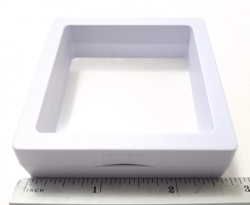 JM Set of 10 Transparent 3D Floating Frame Display Holder/Box/Frames for Challenge Coins, AA Medallions, Antique, Jewelry,Gift, White, 2.75 x 2.75 x 0.75 Inches - Image 2